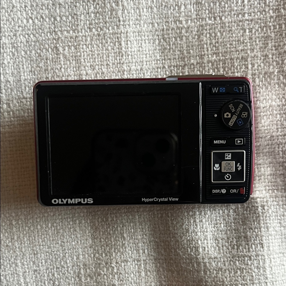 Olympus Red Digital Camera with Accessories - Picture 4 of 15